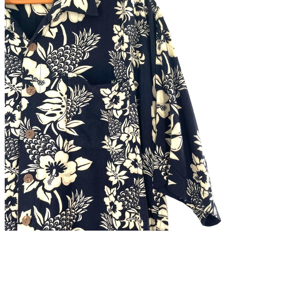 Dreamland 100% Rayon Short Sleeve Button Down Aloha Shirt in Black & Tan Size XL - Picture 5 of 10